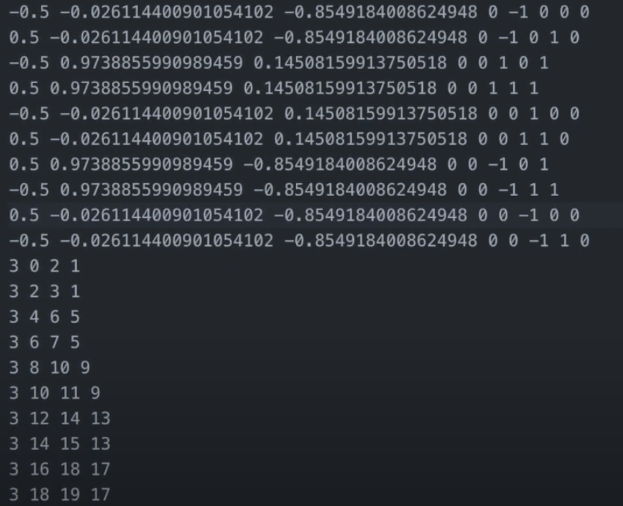 Terminal output while running the Ball Pivot Algorithm
