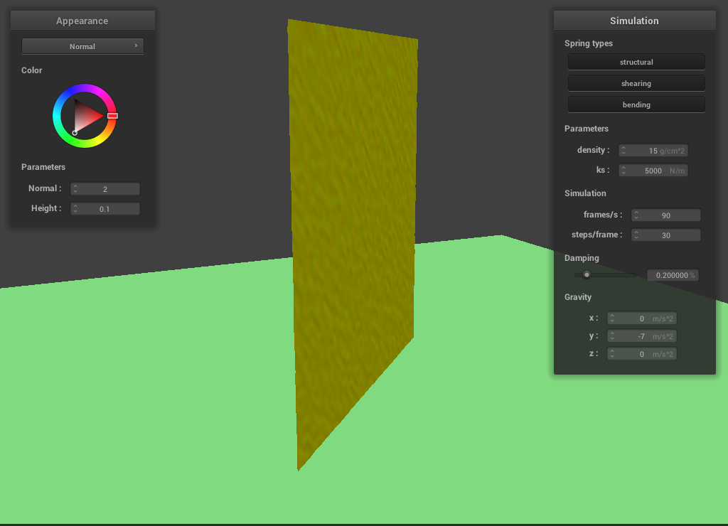 Cloth beginning to fold onto itself under self-collision