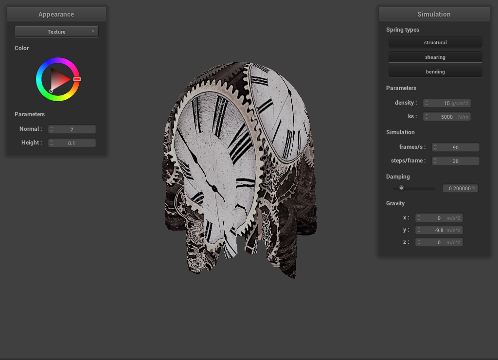 Clock texture after the shader is applied