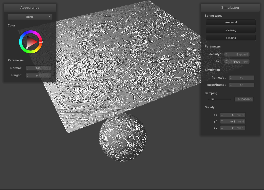 Clock texture rendered with bump mapping