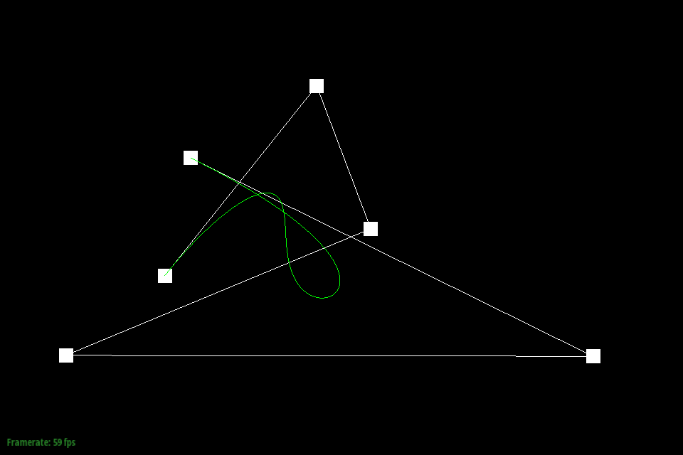 Part 1: Bezier curves with 1D de Casteljau subdivision — A different Bezier Curve