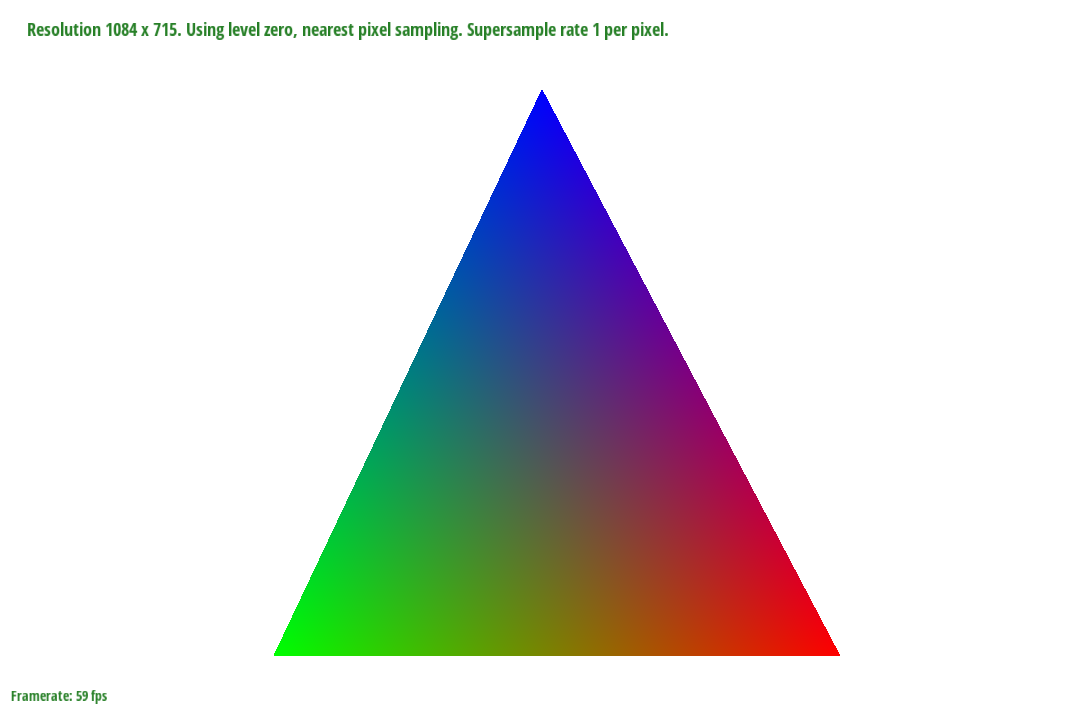 Part 4: Barycentric coordinates — triangle with colors interpolated from its three vertices