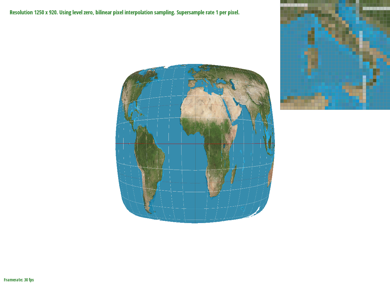 Part 5: "Pixel sampling" for texture mapping — Sample Bilinear, 1 sample/pixel